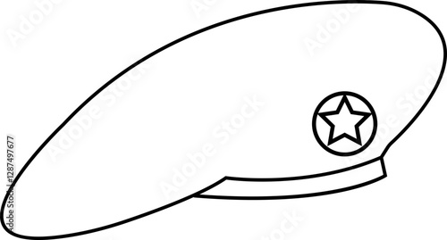 Military beret icon, berets of army special forces designs emblem in simple styles represents military service, patriotism, and soldier's dedication to duty, isolated on transparent background,