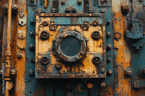 Wallpaper Mural Rusty metal panel, port, industrial, background texture Torontodigital.ca