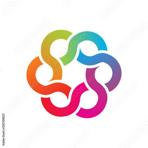 Wallpaper Mural Abstract Colorful Connection Logo for Technology and Community Brand Torontodigital.ca