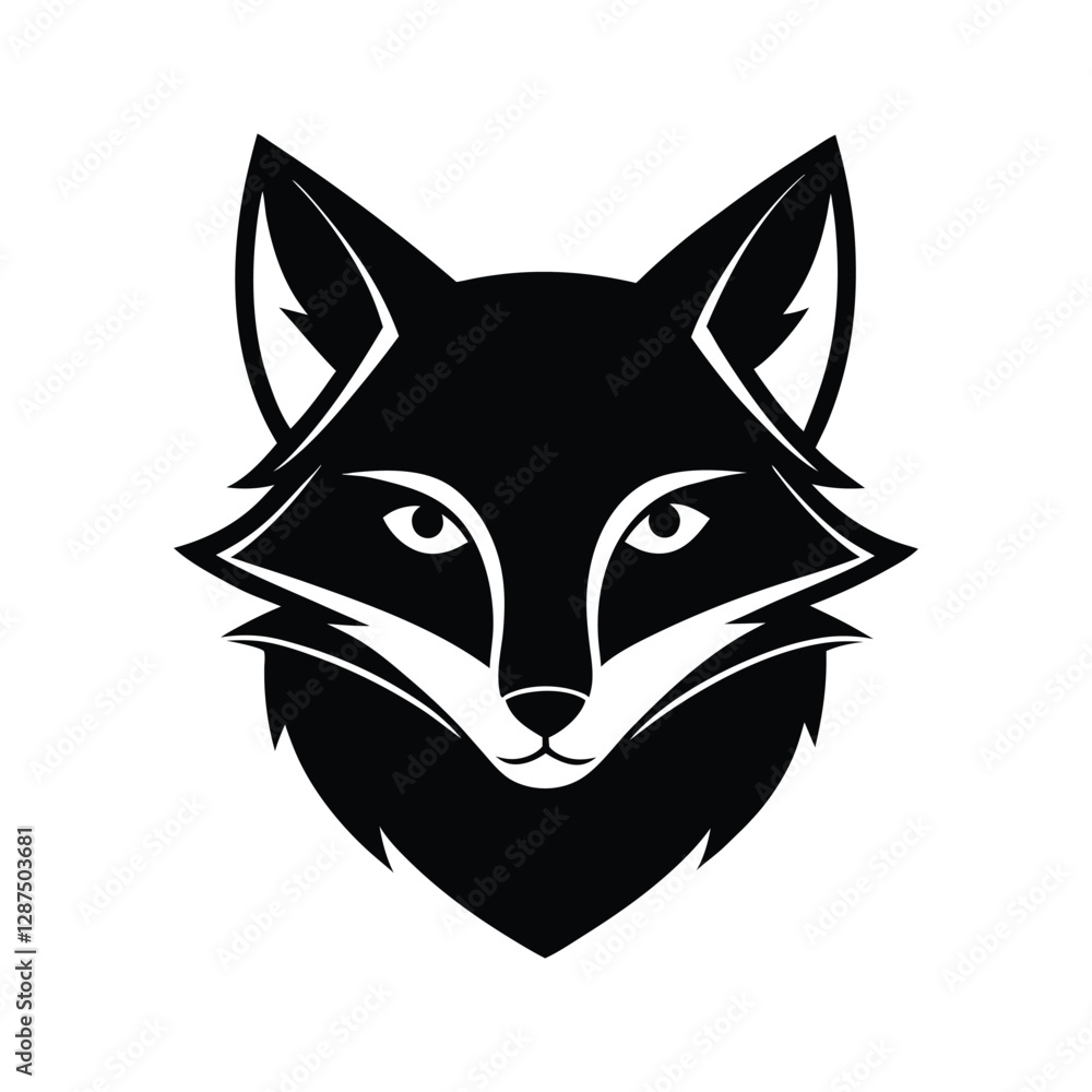 fox head icon of silhouette vector illustration isolated on white background fox head icon of silhouette vector illustration isolated on white background