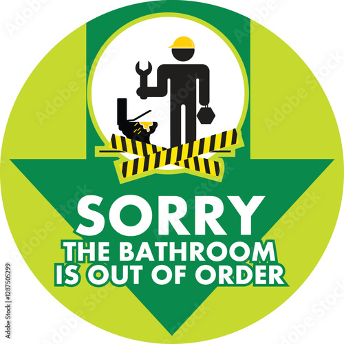 SORRY THE BATHROOM IS OUT OF ORDER WARNING SIGNAGE READY TO PRINT