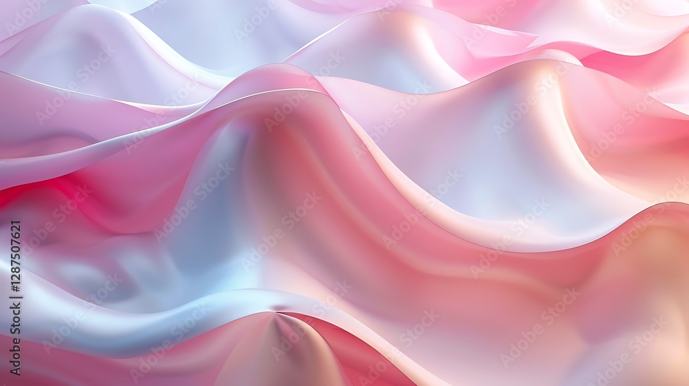 Fototapeta premium A clean minimalist background with soft pastel-colored geometric shapes, abstract curves, and subtle gradients, featuring a modern and elegant aesthetic, balanced composition, ultra HD, 8K 