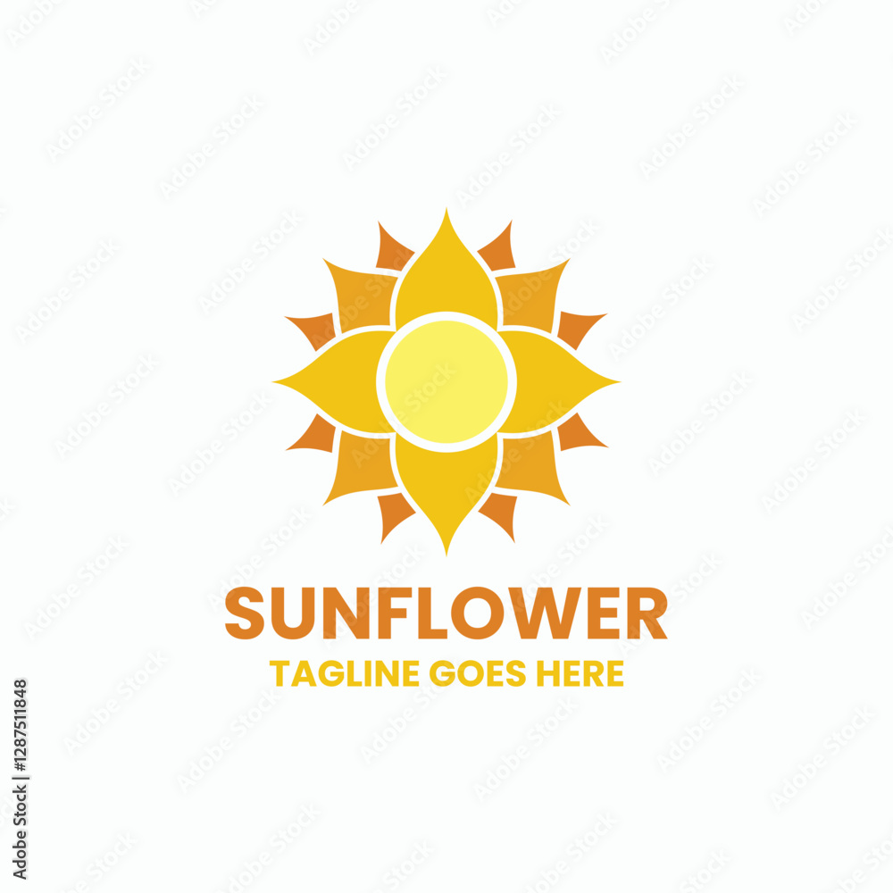 Fototapeta premium Sun Flower Simple Flat Logo