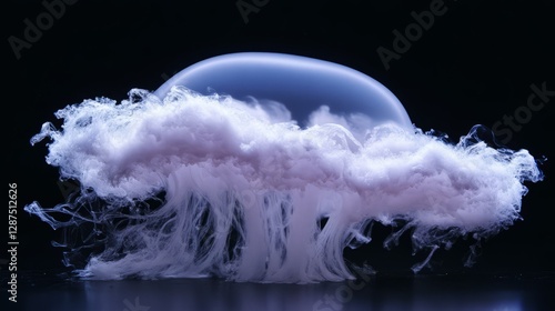 A cloud of dry ice smoke rises slowly in the air, and the overall picture is ...