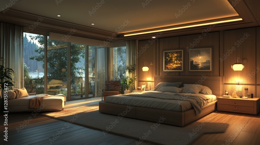 Fototapeta premium Modern Luxurious Bedroom Interior Design