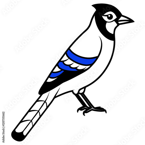 blue bird on white background