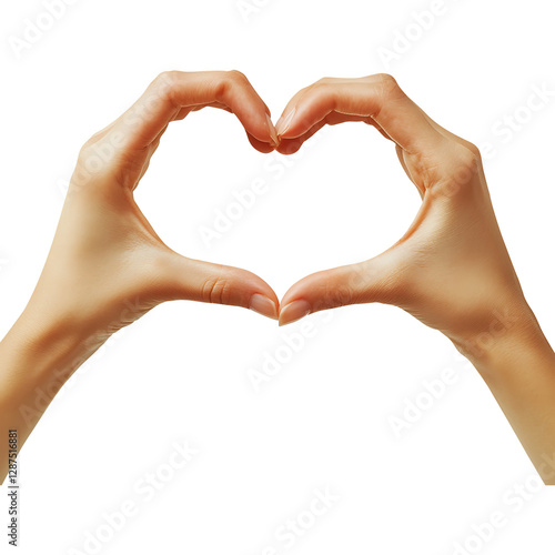 Two hands forming a heart shape,it is generally unity and symbolizing and isolated on a transparent background or png