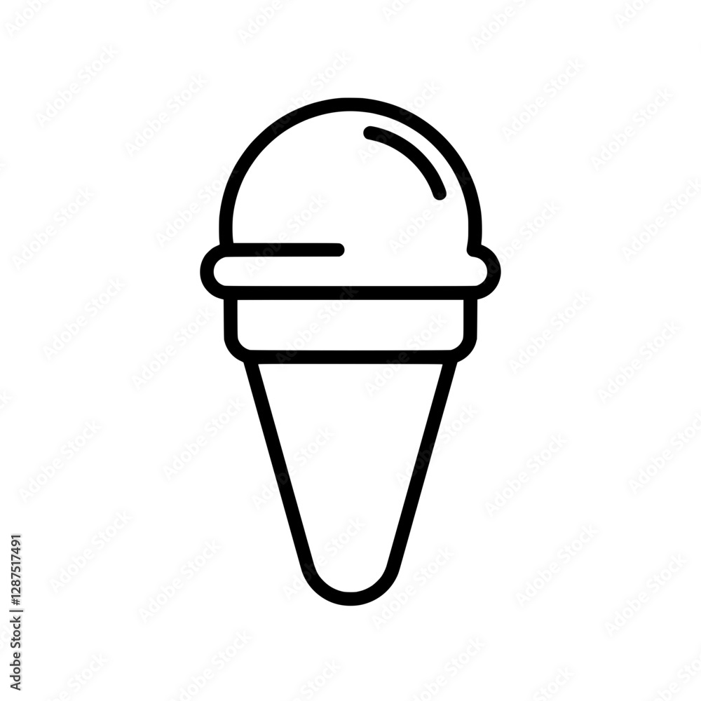 Ice Cream Delight: An artistic ice cream cone icon captures a sweet treat in simple, bold lines, perfect for evoking a sense of refreshing enjoyment. Ice Cream Delight: An artistic ice cream cone icon captures a sweet treat in simple, bold lines, perfect for evoking a sense of refreshing enjoyment.