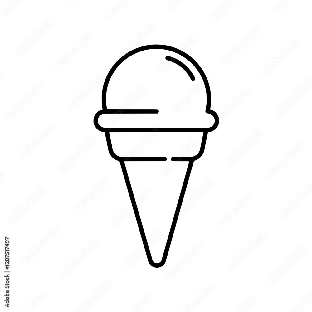 Sweet Simplicity: A minimalist illustration of a classic ice cream cone, ready to spark cravings. Sweet Simplicity: A minimalist illustration of a classic ice cream cone, ready to spark cravings.