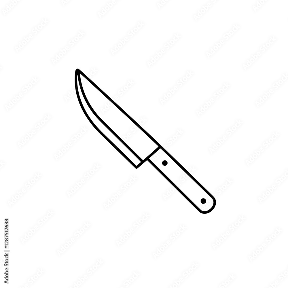 Knife Illustration: A simple, clean-lined illustration of a classic kitchen knife, perfect for various design applications. Knife Illustration: A simple, clean-lined illustration of a classic kitchen knife, perfect for various design applications.