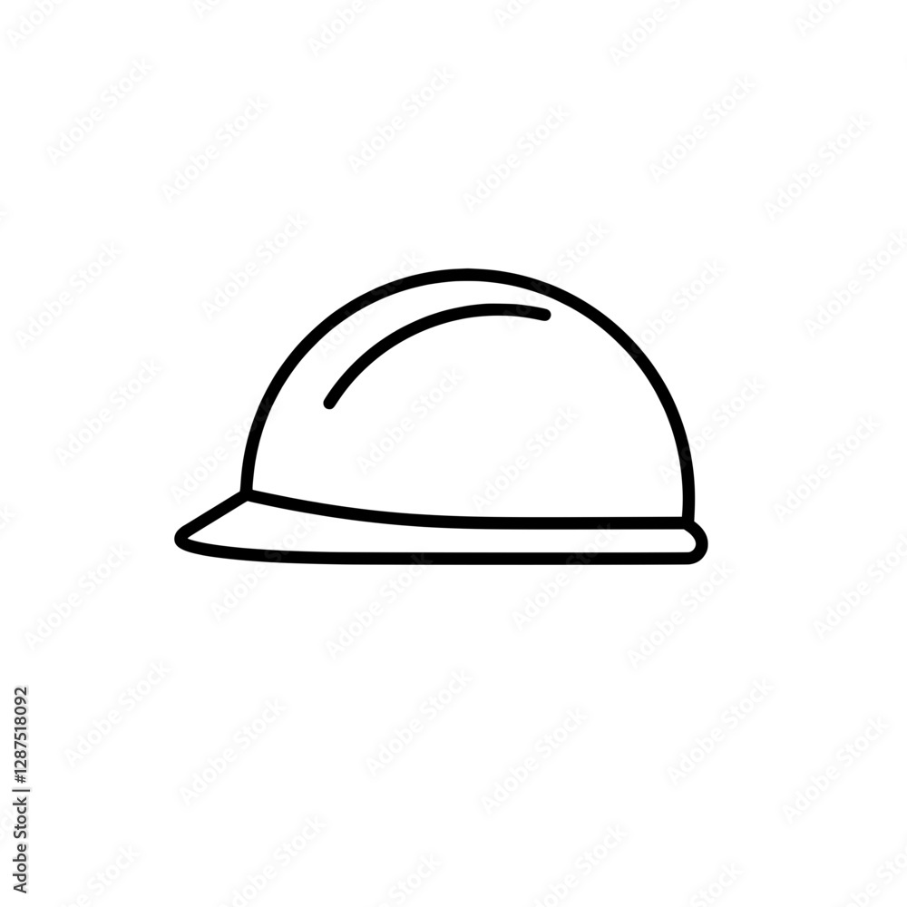 Protective Helmet: A simple yet effective depiction of a construction worker's protective helmet. Crafted with clean, modern lines, this minimalist illustration of safety and security. Protective Helmet: A simple yet effective depiction of a construction worker's protective helmet. Crafted with clean, modern lines, this minimalist illustration of safety and security.