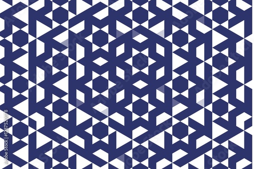 Midnight blue triangular geometric pattern, abstract triangle mosaic with modern symmetry. Decorative design concept