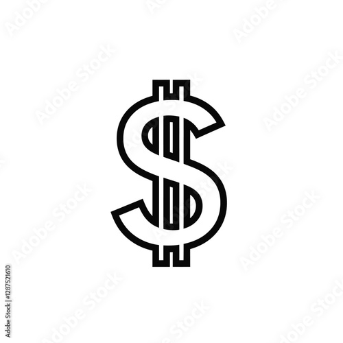 dollar symbol on white