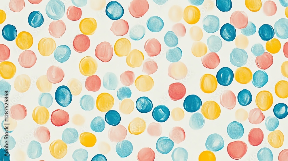 A vibrant pattern of colorful dots in shades of pink, blue, yellow, and peach on a light background, creating a cheerful and playful aesthetic. A vibrant pattern of colorful dots in shades of pink, blue, yellow, and peach on a light background, creating a cheerful and playful aesthetic.