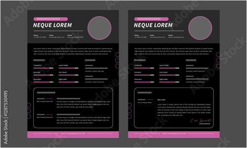 Resume CV. Minimalist resume and cover letter layout design. Professional resume cv template. Vector illustration
