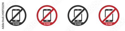 No cell phone allowed vector icon. Phone prohibited icon