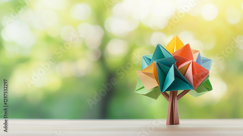 Origami Tree: A vibrant ori...