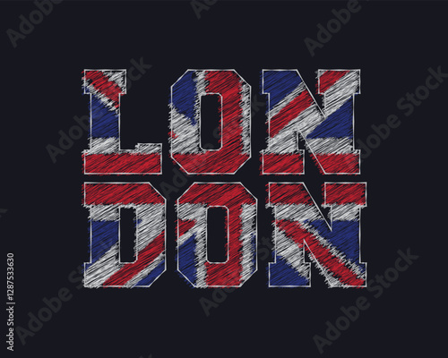 London stylish t-shirt and apparel abstract design. Vector print, typography, poster