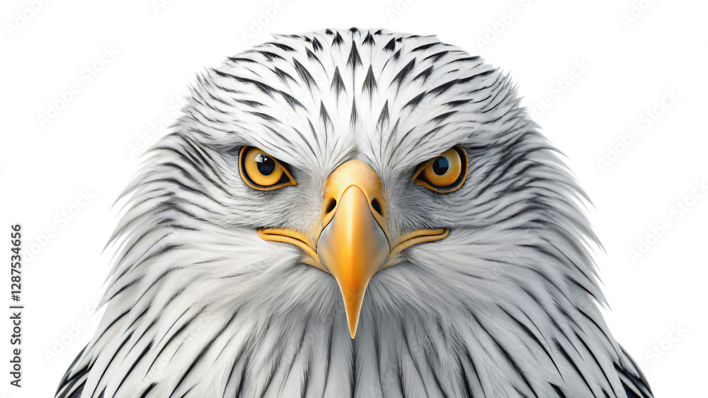 Majestic bald eagle portrait showcasing its white head, brown feathers, and piercing eye Majestic bald eagle portrait showcasing its white head, brown feathers, and piercing eye