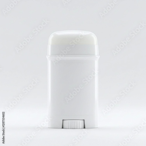 A white deodorant stick on a white background studio shot