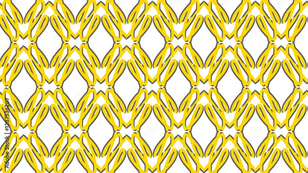 Naklejka premium Symmetrical Abstract Pattern with Radiant Yellow Hues