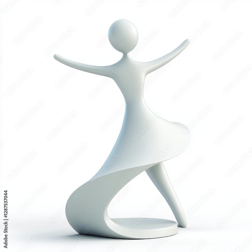 Abstract figure of a dancing woman, studio shot Abstract figure of a dancing woman, studio shot