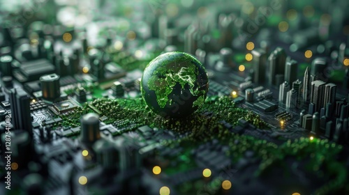 Green technology and environmental solutions showing SDGs for a clean and sustainable future.