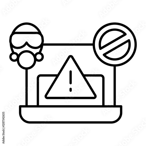 cyber terrorism outline icon