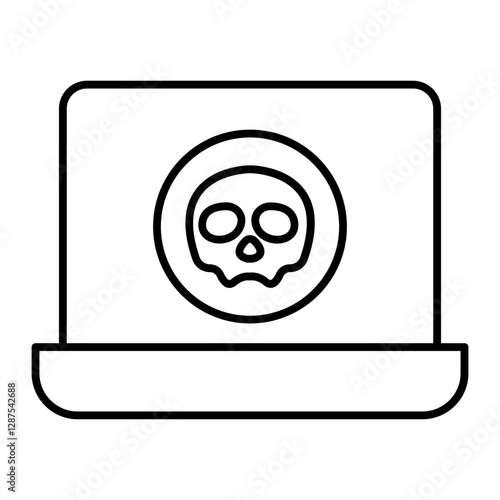 cyber terrorism outline icon