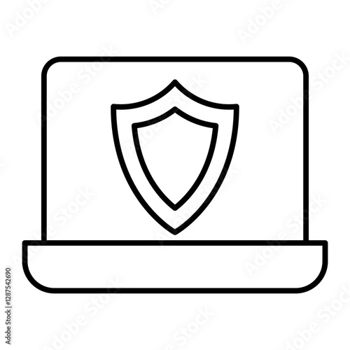 Free Download cyber security outline icon - GFXLoad
