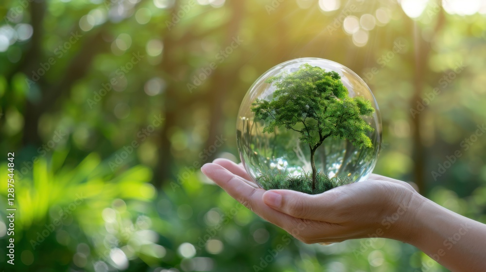 Hand holding a crystal globe with a tree, symbolizing ESG, net zero, and saving the planet for World Environment Day.
Hand holding a crystal globe with a tree, symbolizing ESG, net zero, and saving the planet for World Environment Day.