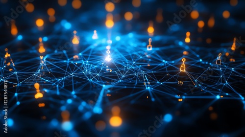 Wallpaper Mural Abstract tech illustration of people linked in a network Torontodigital.ca