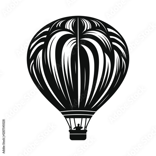 Stylized Hot Air Balloon Artwork for Logos and Branding