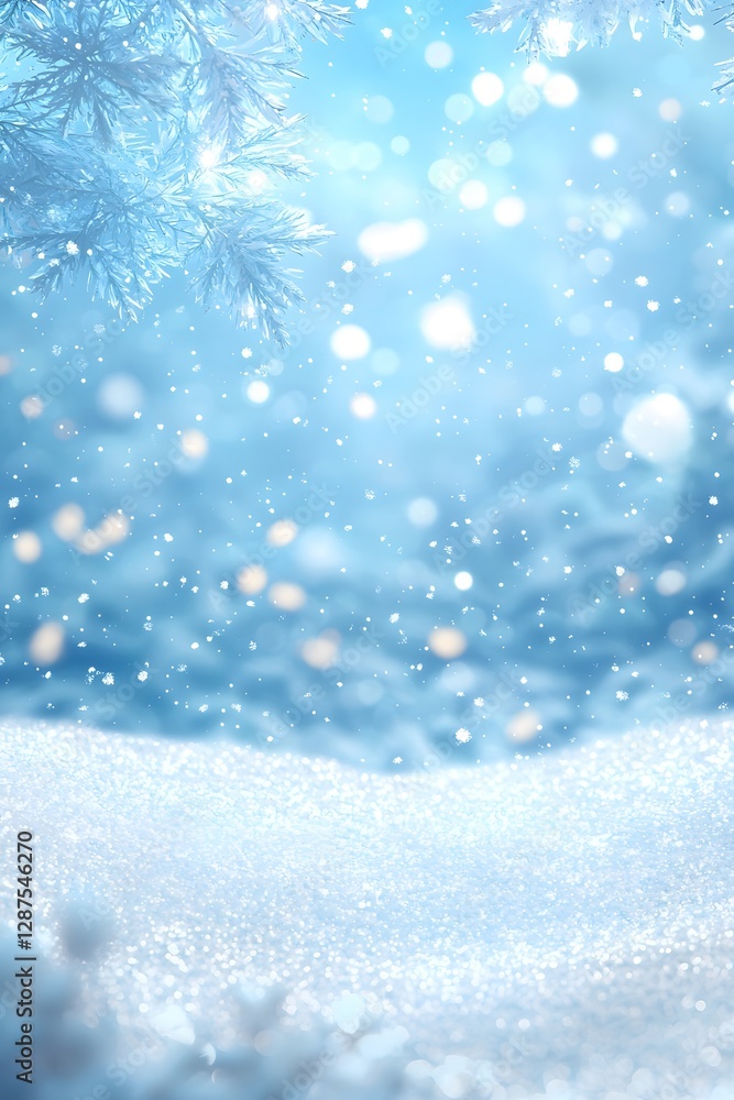 The silver snow under the starry sky on a winter night The silver snow under the starry sky on a winter night