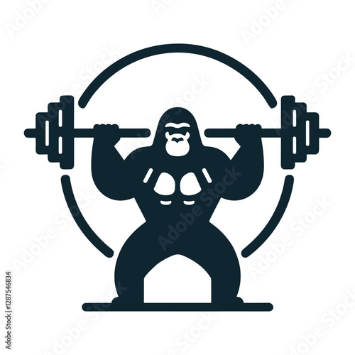 Strong Gorilla Lifting Weights, Perfect for Fitness Logos