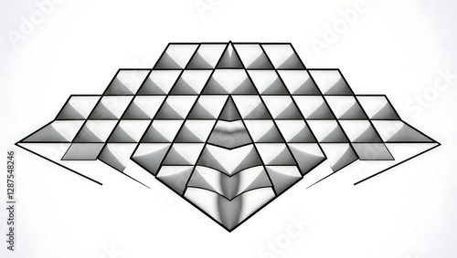 <3D Geometric Pattern Design: Abstract & Symmetrical Art with Modern Texture>