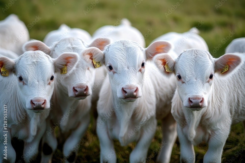 Ultra Hd Picture of Vertical Shot of White Calves in the Farm Ultra Hd Picture of Vertical Shot of White Calves in the Farm