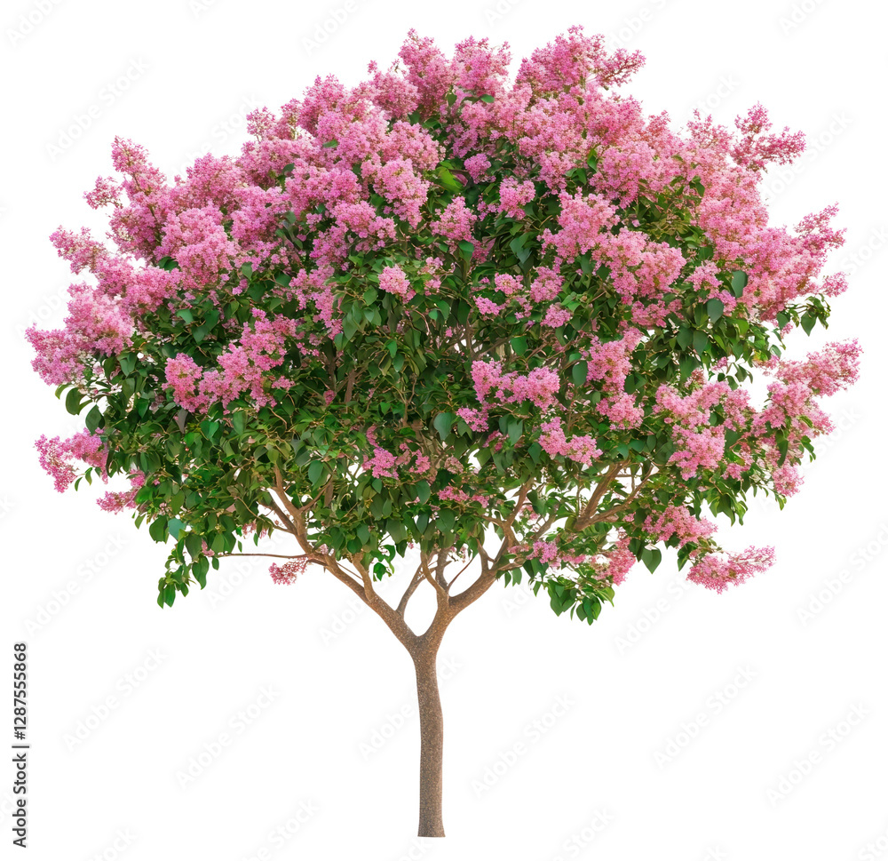 Obraz premium PNG Real blooming crepe myrtle tree flowers plant blossom.