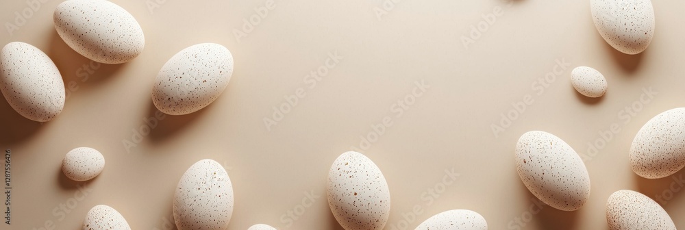 Easter creamy beige 3d background minimalistic mockup with space for text Easter creamy beige 3d background minimalistic mockup with space for text