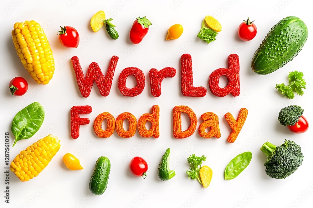 3D World Food Day Text 3D World Food Day Text