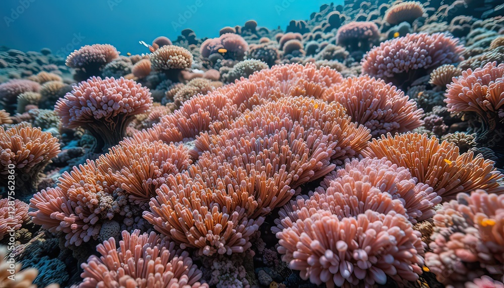 Fototapeta premium Vibrant Coral Reef Under Sunlight