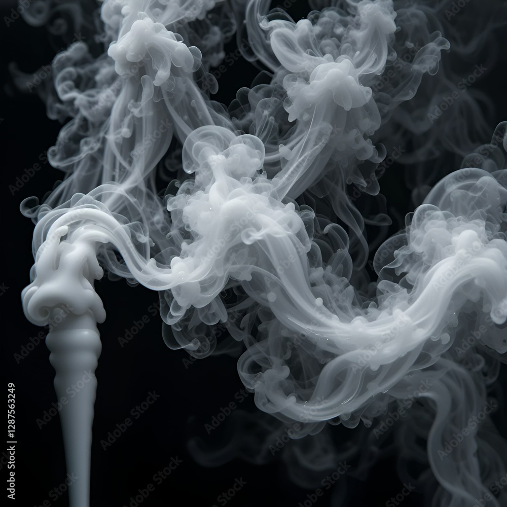 on a black background, make a small amount of white smoke on a black background, make a small amount of white smoke