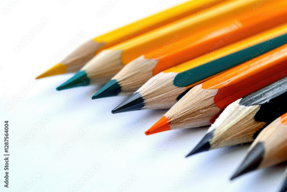 Pixel Perfect Picture of a Collection of Pencils Pens and Pencils Are on a White Background Pixel Perfect Picture of a Collection of Pencils Pens and Pencils Are on a White Background