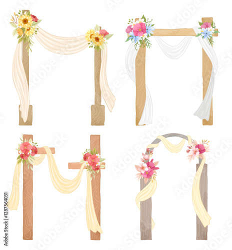 wedding arch beauty with flower bloom for bridal gate ornament