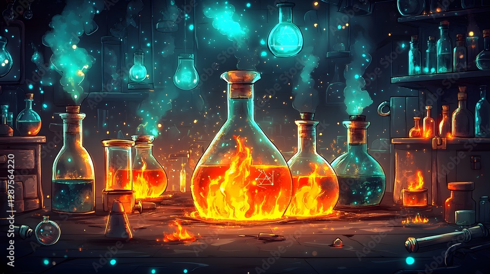 Alchemists extract metals from flames Alchemists extract metals from flames