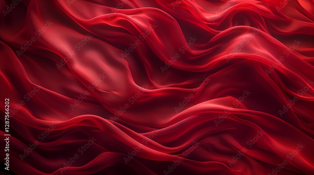 A beautiful abstract image of flowing red fabric waves A beautiful abstract image of flowing red fabric waves