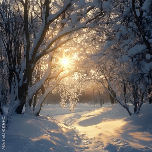 sunset in winter