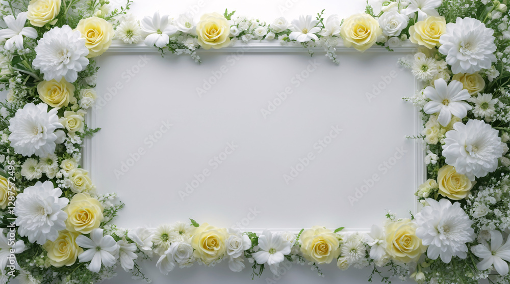Serene arrangement of yellow and white flowers surrounding a white tray to create a peaceful and stylish display Earth Tone Modern Interior design inspiration Serene arrangement of yellow and white flowers surrounding a white tray to create a peaceful and stylish display Earth Tone Modern Interior design inspiration
