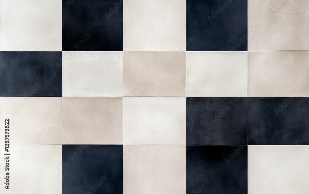 Checkered patterned wall tiles in neutral tones Checkered patterned wall tiles in neutral tones