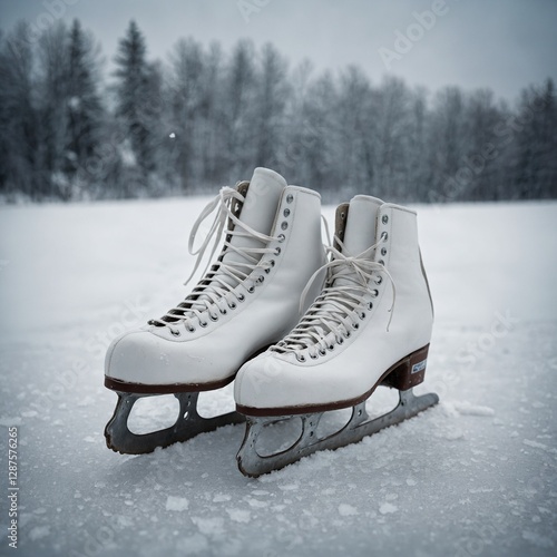 ice skates on the beach